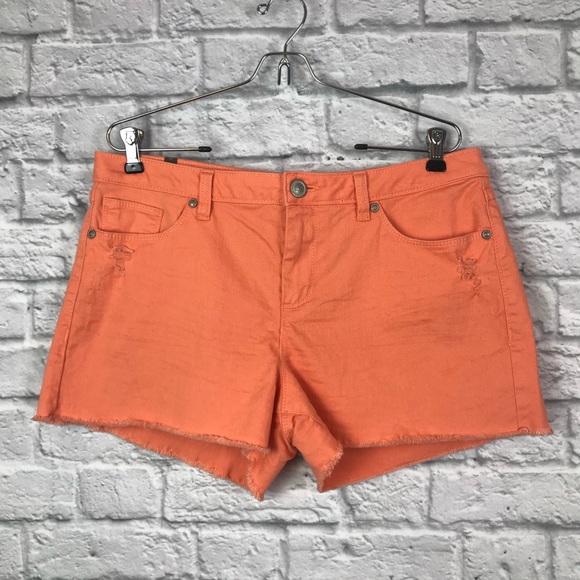 LC Lauren Conrad Pants - LC Lauren Conrad Jean Shorts 14 Orange Cutoff